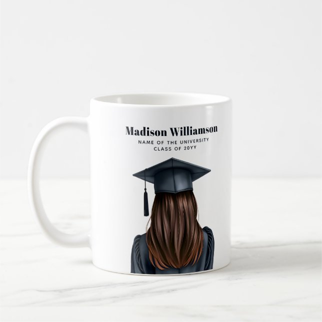 Personlig Modern Studenten Female Student Kaffemugg (Vänster)