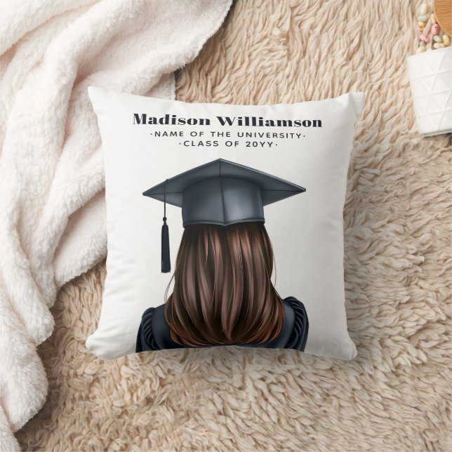 Personlig Modern Studenten Female Student Kudde (Filt)