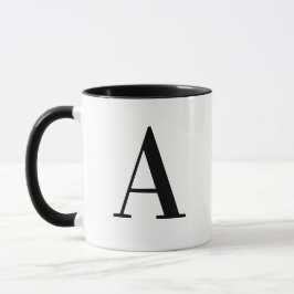 Personlig Modern Svart Monogram Bokstav A Anpassad Mugg
