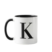 Personlig Modern Svart Monogram Bokstav K Anpassad