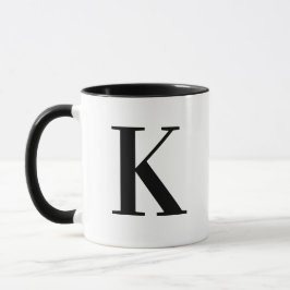 Personlig Modern Svart Monogram Bokstav K Anpassad Mugg