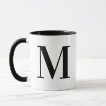 Personlig Modern Svart Monogram Bokstav M Anpassad