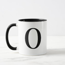 Personlig Modern Svart Monogram Bokstav O Anpassad Mugg