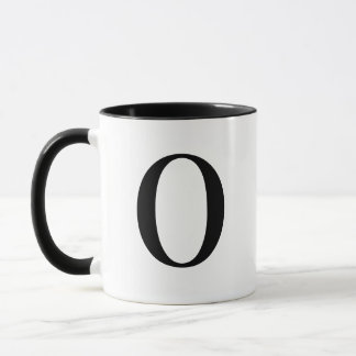 Personlig Modern Svart Monogram Bokstav O Anpassad Mugg