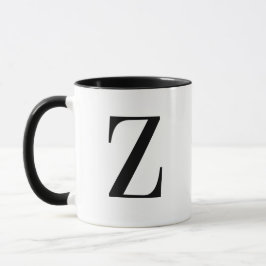 Personlig Modern Svart Monogram Bokstav Z Anpassad Mugg