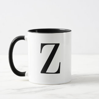 Personlig Modern Svart Monogram Bokstav Z Anpassad Mugg