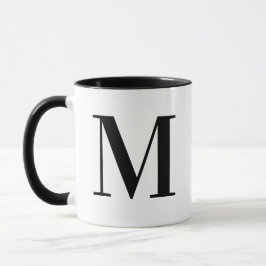 Personlig Modern Svart Monograminitial M Mugg