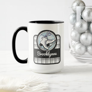 Personlig Modern Tartan Ice Skating Mugg