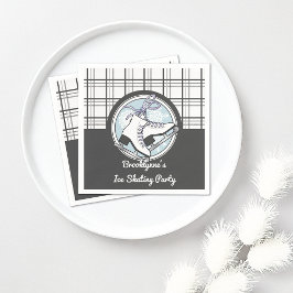 Personlig Modern Tartan Ice Skating Papper Pappersservett