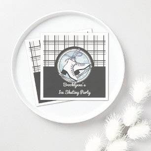 Personlig Modern Tartan Ice Skating Papper Pappersservett