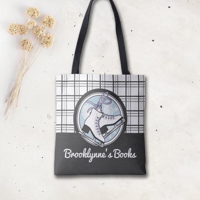 Personlig Modern Tartan Ice Skating Tygkasse (Skapare uppladdad)