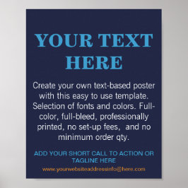 Personlig Modern Text Blue Poster