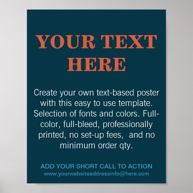 Personlig Modern textturkos Poster (Framsidan)
