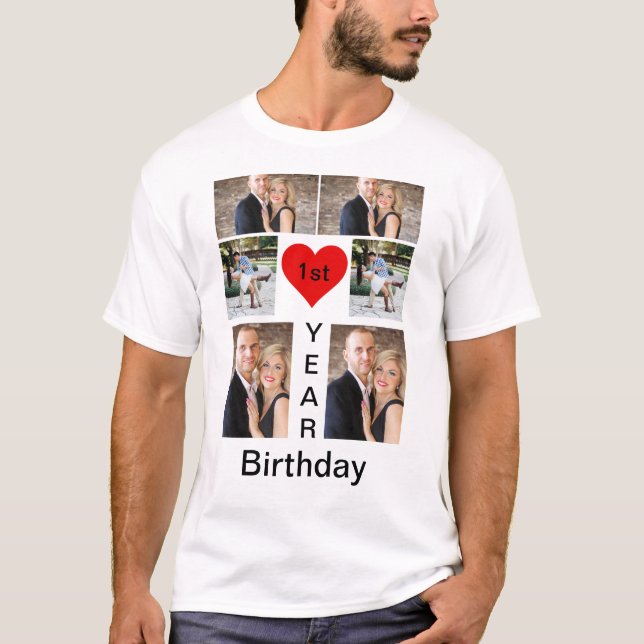 Personlig Modern trendig Birthday T-Shirt (Framsida)