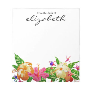 Personlig Modern Tropical Watercolor blommigt Anteckningsblock
