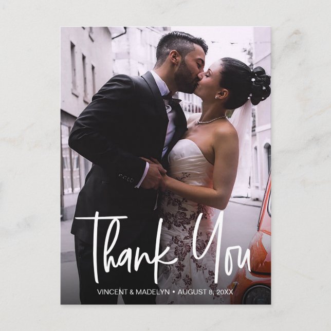 Personlig Modern Typografi - foto, groom Vykort (Framsida)