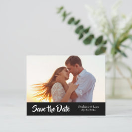 Personlig modern typsnitt Foto Spara datumet Meddelande Vykort