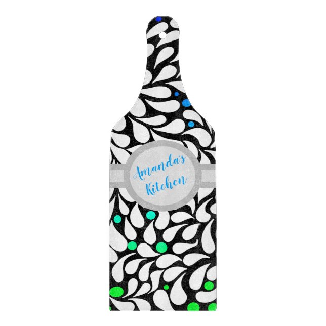 Personlig, modig, modern blomma, blå teal-ombre (Framsidan)