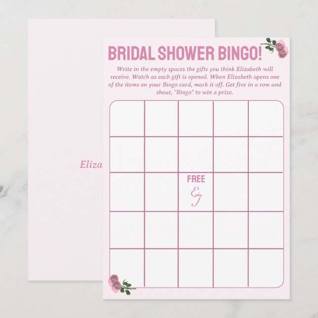 Personlig Möhippa Bingo-spel Rådkort (Fram/baksida)