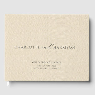 Personlig Möhippa Champagne Faux Linen Gästböcker