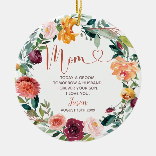 Personlig Möhippa Groomsman Bridesmaid Ceramic O Julgransprydnad Keramik (Framsidan)