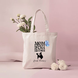 Personlig Mom-typografi-handväskor Tygkasse
