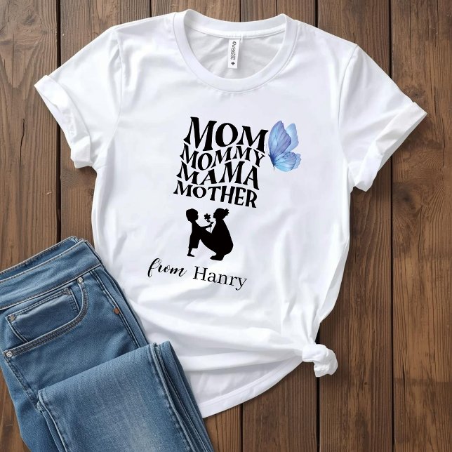 Personlig Mom Typografi T-Shirt (Skapare uppladdad)