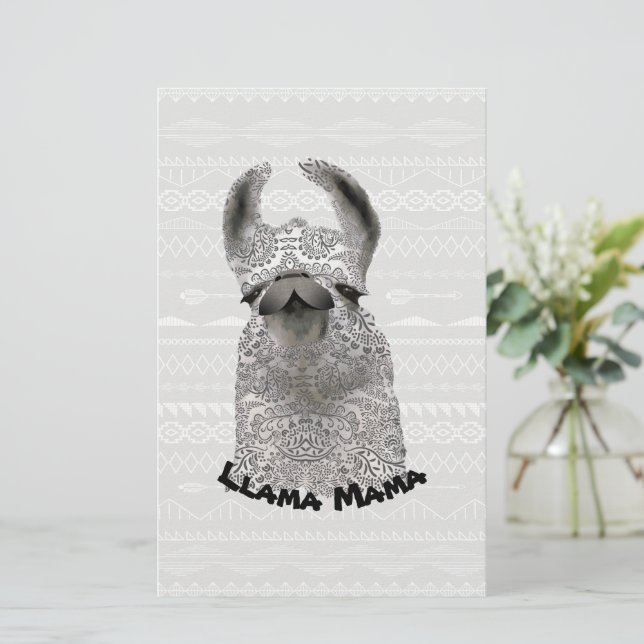 Personlig Moma Llama Brevpapper (Stående Fram)
