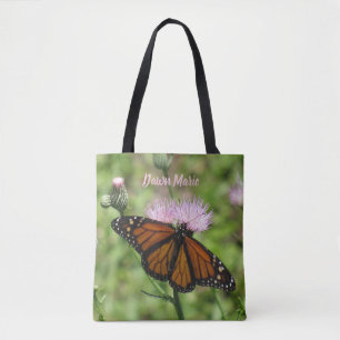 Personlig Monarch Butterfly and Rosa Thistle Tygkasse