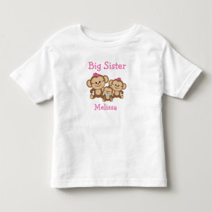 Personlig Monkey Big Sister T Shirt