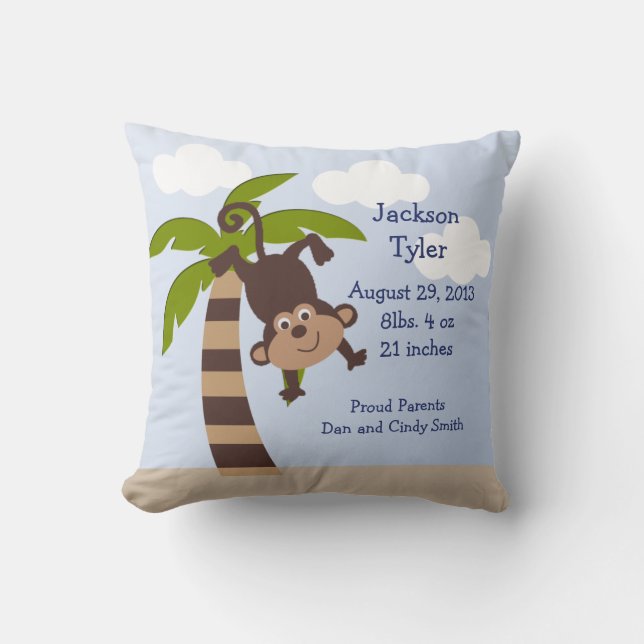 Personlig "Monkeying on Handflatan" Pillow Kudde (Framsida)