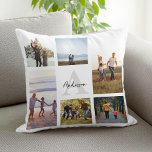 Personlig Monogram 6 fotokollage Kudde<br><div class="desc">Skapa din egen personlig fototäckfilt med 6 av dina favoritfoton och anpassningsbar i monogram namn.</div>