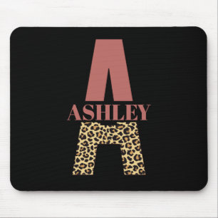 Personlig Monogram A Rosa Leopard print Musmatta