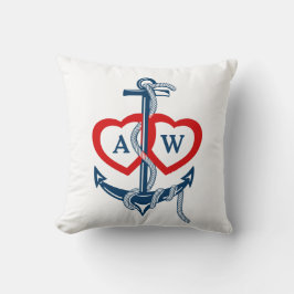 Personlig monogram Anchor Nautical dekorativ kudde