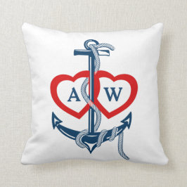 Personlig monogram Anchor Nautical dekorativ kudde