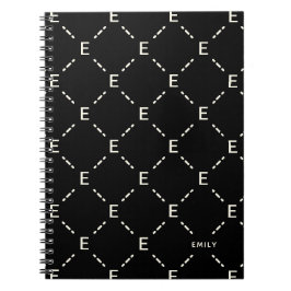 Personlig monogram anteckningsbok med geometriskt 