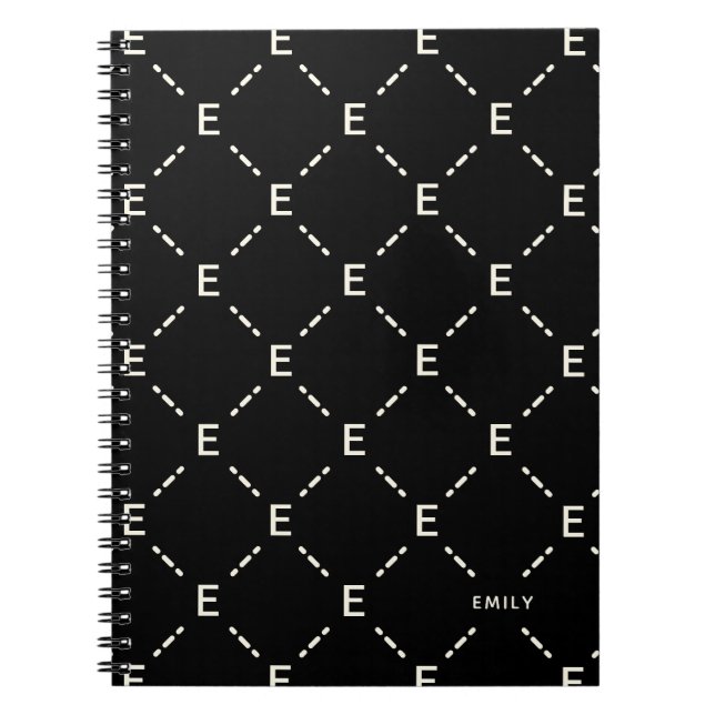 Personlig monogram anteckningsbok med geometriskt  (Framsidan)