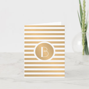 Personlig Monogram-anteckningskort med Guld Rand Anteckningskort
