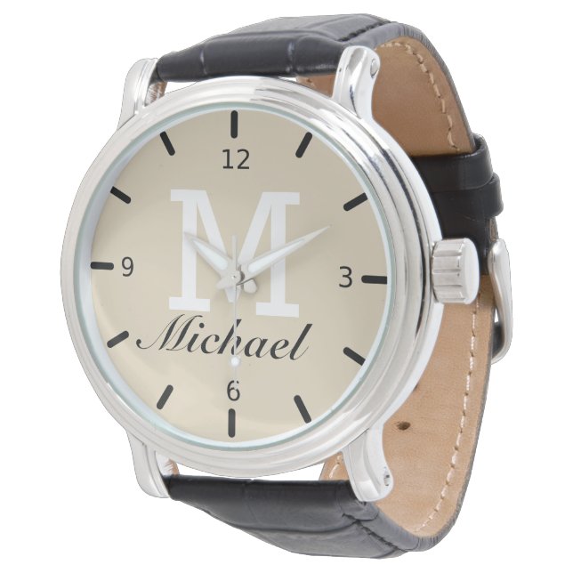 Personlig Monogram Armbandsur (Vinklad)