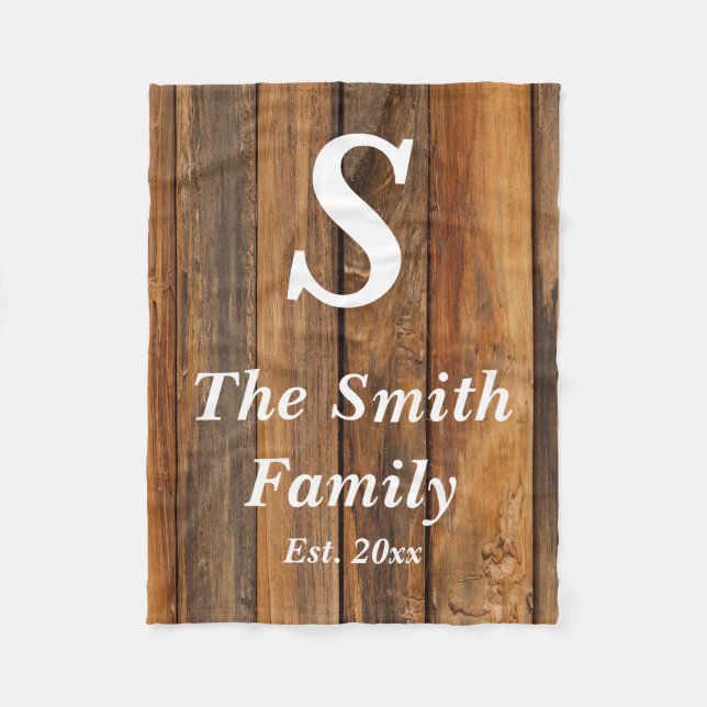 Personlig Monogram-årsdagen Party Gift Fleecefilt (Framsidan)