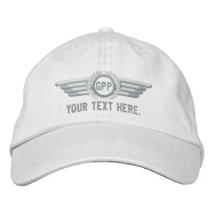 Personlig Monogram Aviation Laurels Pilot Vingar Broderad Keps