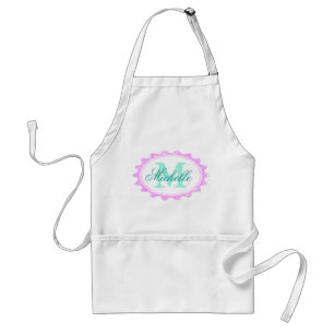 Personlig monogram bakplatta för kvinnor förkläde
