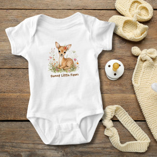 Personlig monogram Bebis Hjort Vilda blommor prese T Shirt
