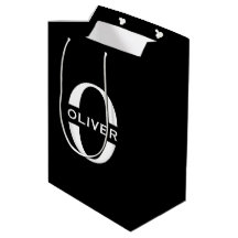 Personlig Monogram Black and White Namn