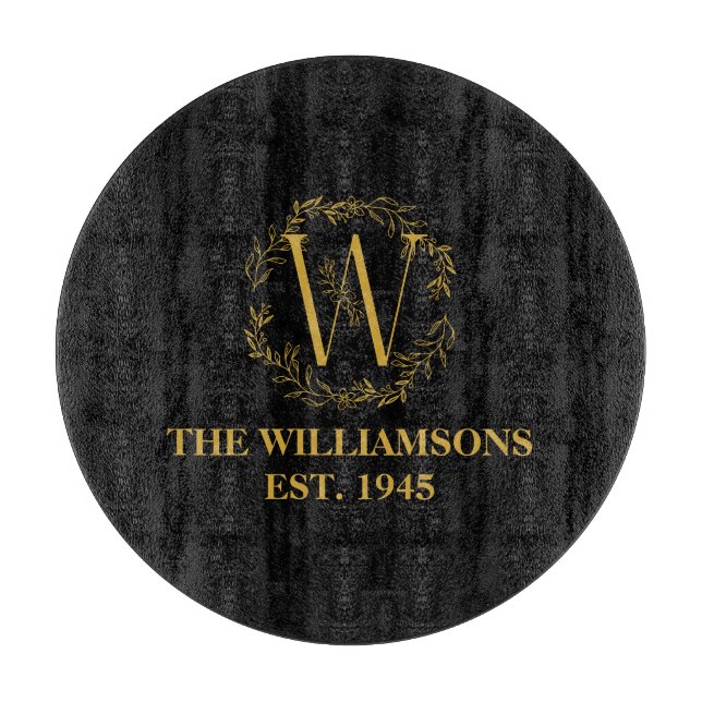 Personlig Monogram Black & Guld-familjen - första  (Framsidan)