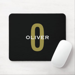 Personlig Monogram Black Guld White Namn Musmatta