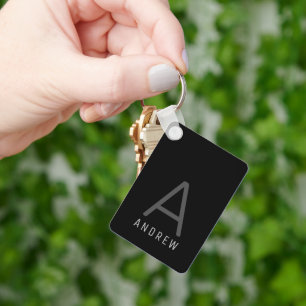 Personlig Monogram Black Metall Nyckelring