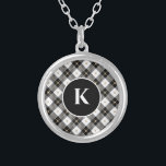 Personlig Monogram Black White Guld Play Silverpläterat Halsband<br><div class="desc">Personlig Monogrammed Black White och Guld Play Silver Locket</div>