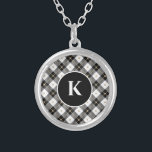 Personlig Monogram Black White Guld Play Silverpläterat Halsband<br><div class="desc">Personlig Monogrammed Black White och Guld Play Silver Locket</div>