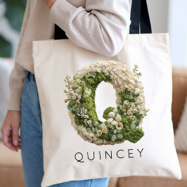 Personlig Monogram Blommig Falsk Brudtärna Gåva Tygkasse